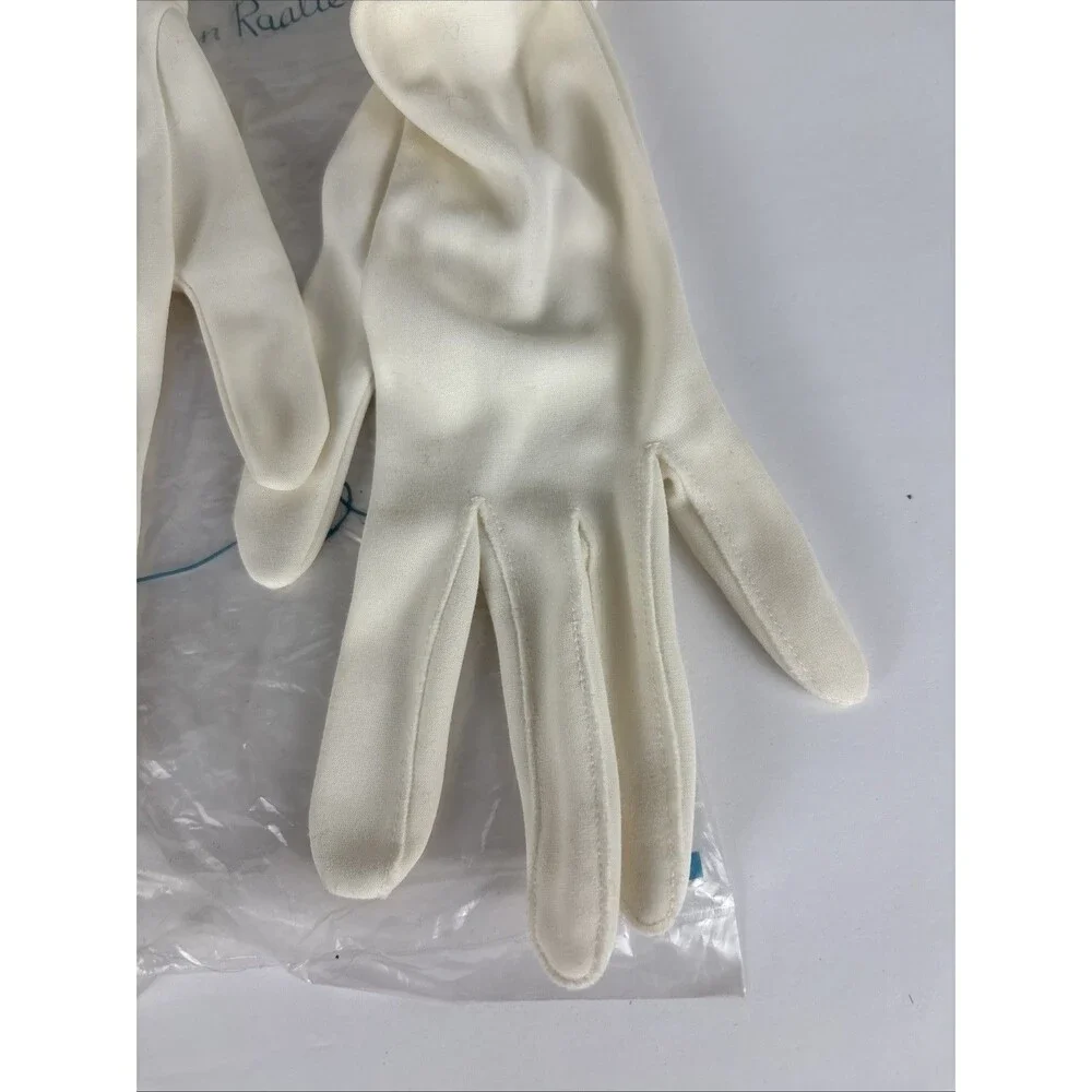 VTG Van Raalte Runched Gloves White Size 7 1/2 14